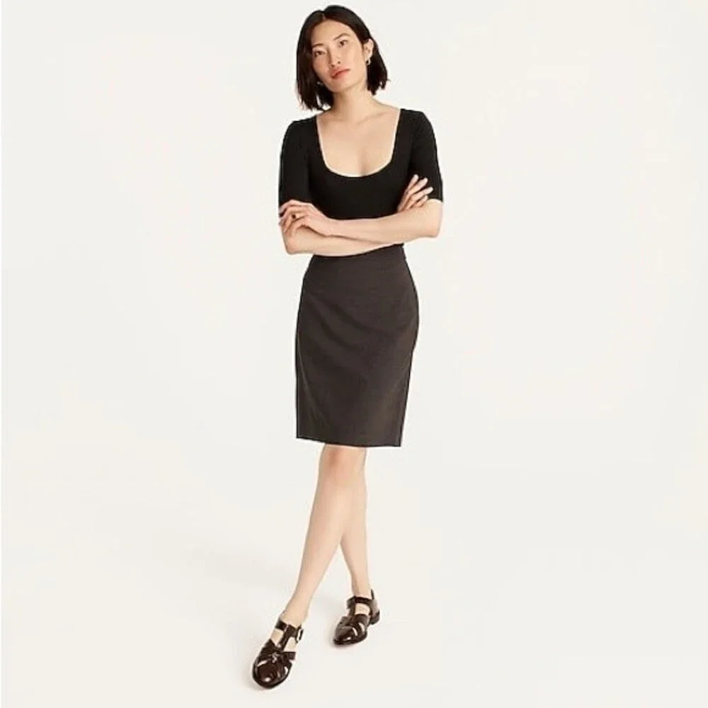 J. Crew No. 2 Pencil Wool Skirt in Black 2